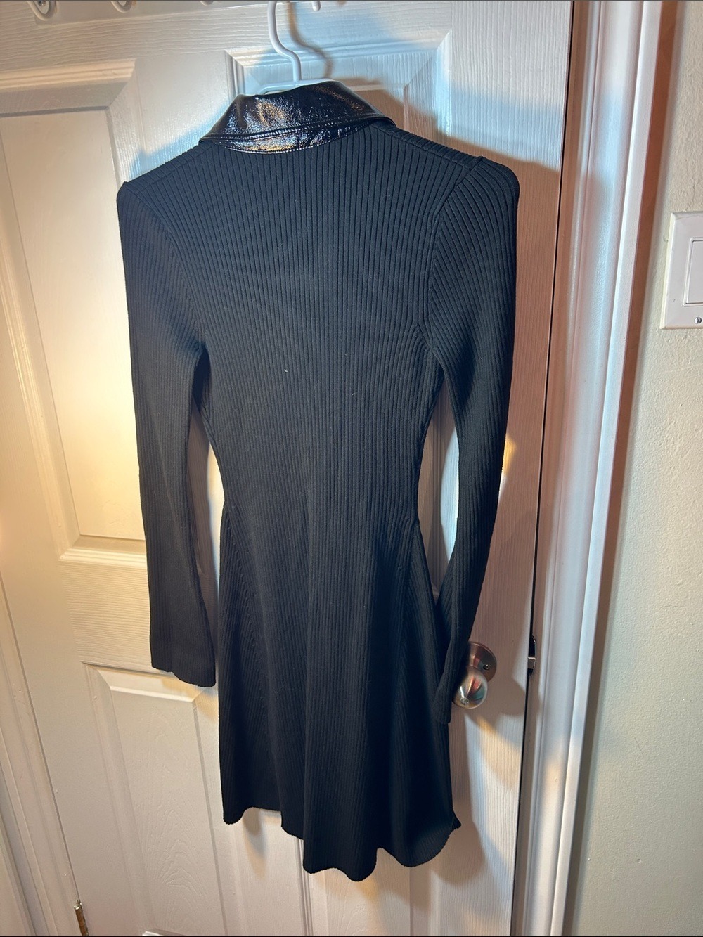 Maje ROSANIA DRESS Black Long-Sleeve Shirt Dress size 36 EU or US size small - Picture 8 of 9